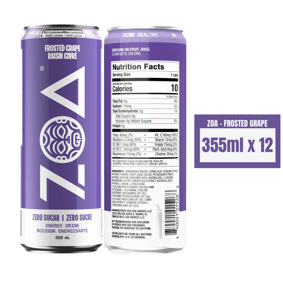 ZOA Frosted Grape Energy Drink
