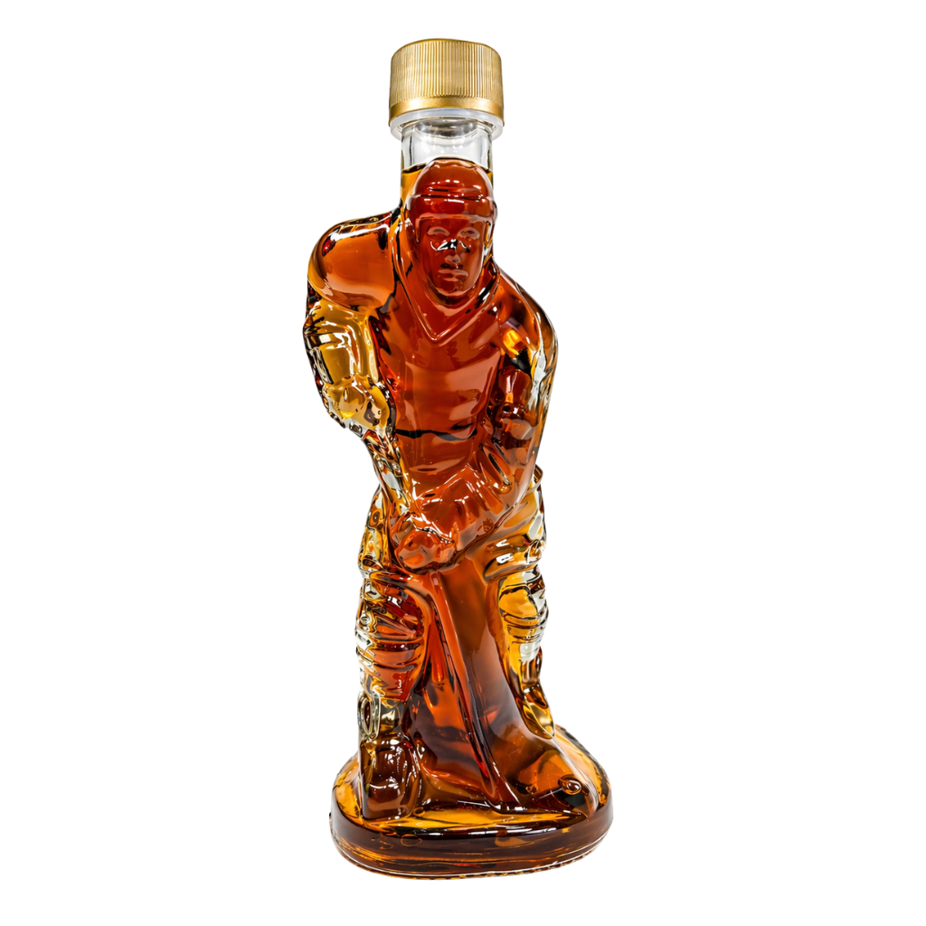 Hockey Player Glass Bottle Pure Maple Syrup 200ml: 100% Pure Ontario Made Canadian Maple Syrup, view 3