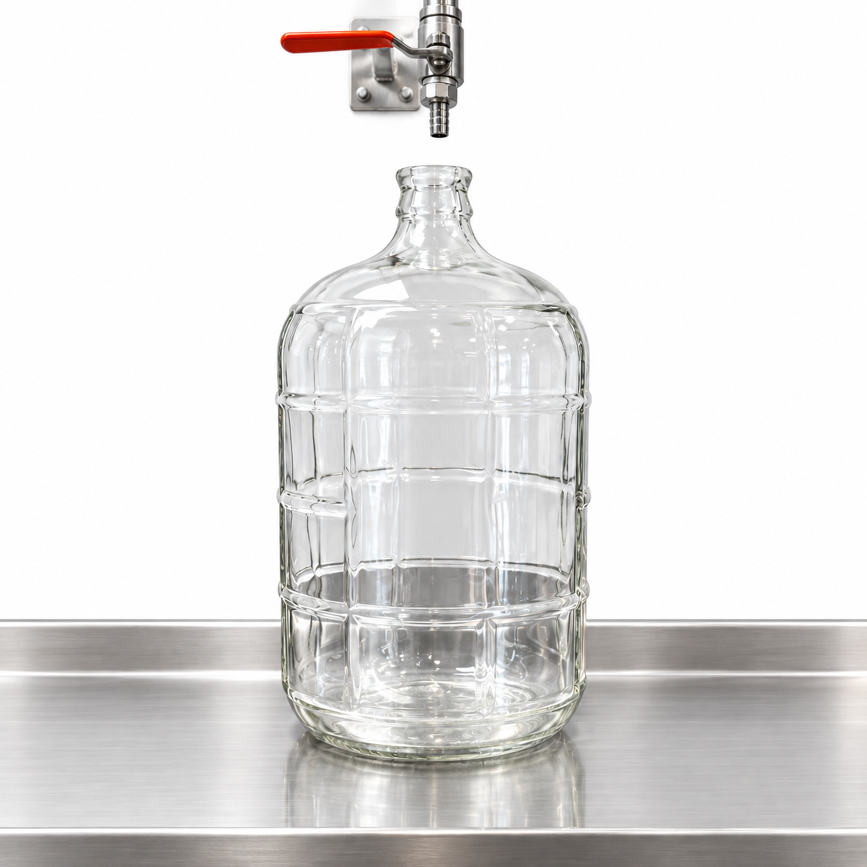 3 gallon Italian glass water carboy being filled at Puretap Water Distillers Mississauga
