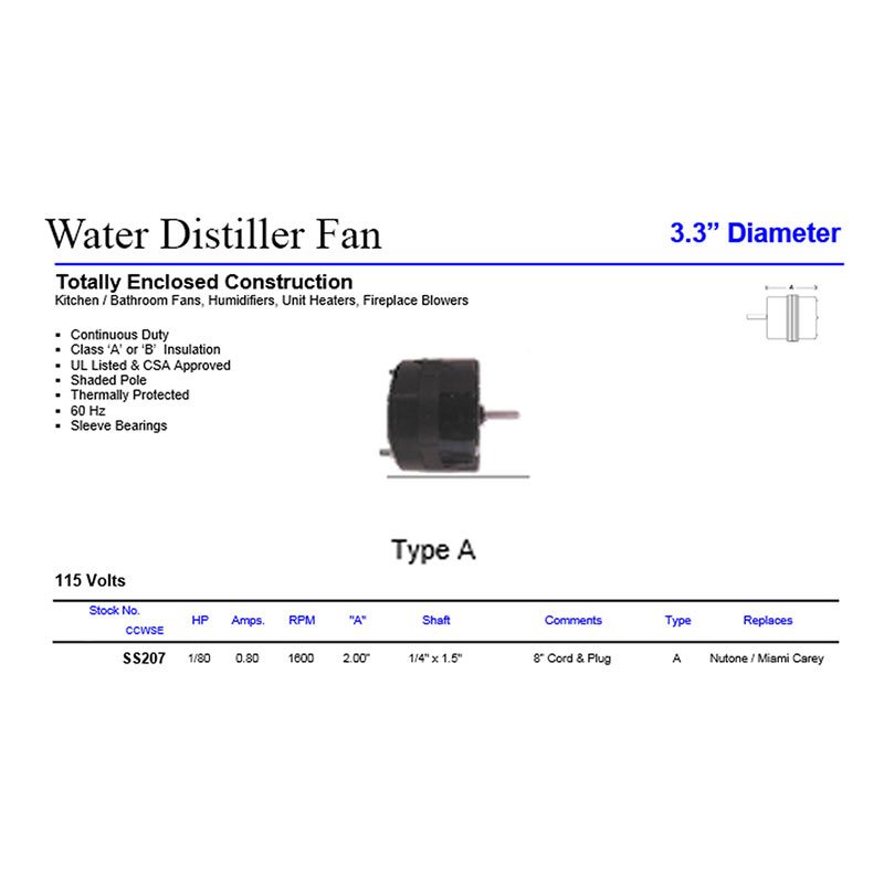 Water Distiller Fan Motor - Image 2