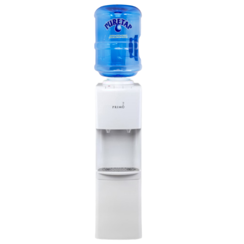 Deluxe top-loading bottled water dispenser in white
