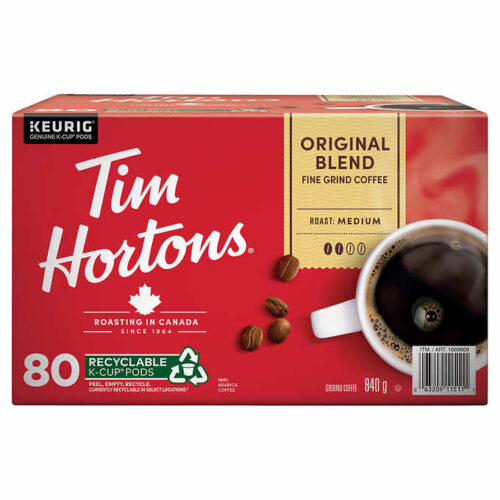 Tim Hortons original blend Single-serve K-Cup Pods, 80-pack
