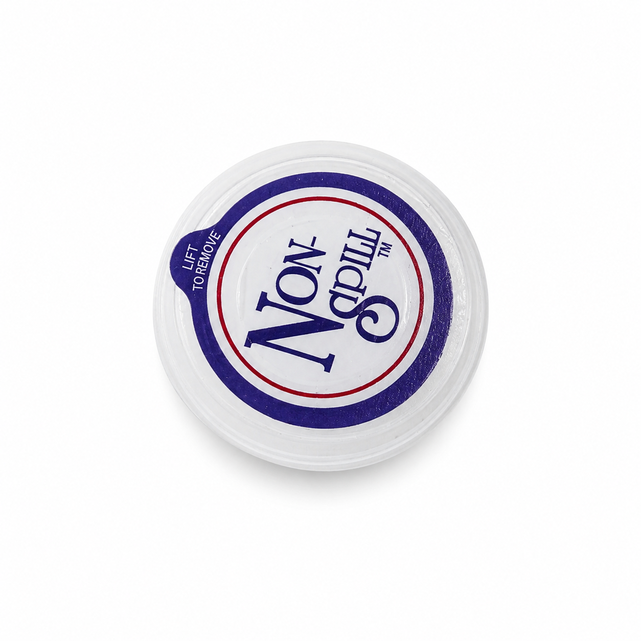 Non-Spill clear water bottle cap — top view